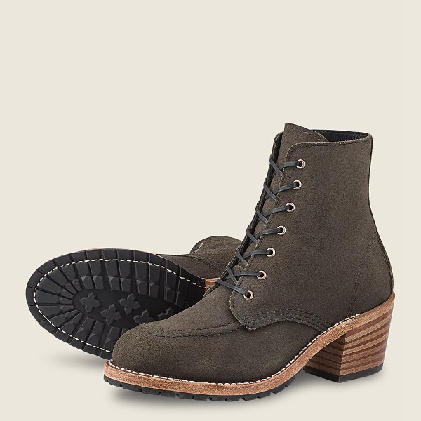 Red Wing Heritage Boots Womens Dark Grey - Clara - Heeled Acampo Leather - 7435089-LM